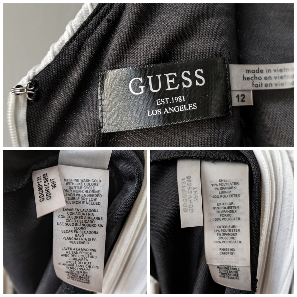 Guess Striped Textured Fit & Flare V-Neck Dress - Picture 5 of 8